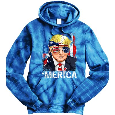 Trump Merica Murica 4th Of July Tie Dye Hoodie