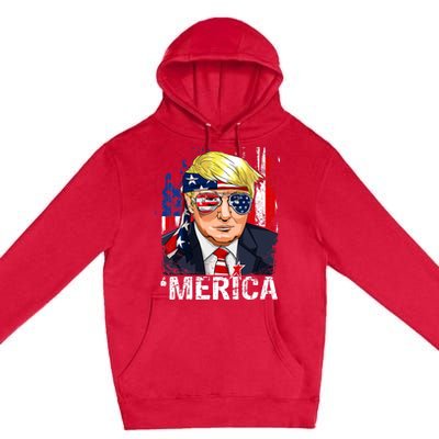 Trump Merica Murica 4th Of July Premium Pullover Hoodie