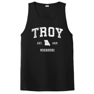 Troy Missouri Mo Vintage Athletic Sports PosiCharge Competitor Tank