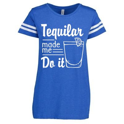 Tequilar Made Me Do It Enza Ladies Jersey Football T-Shirt