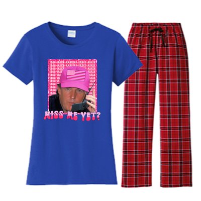 Trump Miss Me Yet Trump 2024 President 2024 Women's Flannel Pajama Set