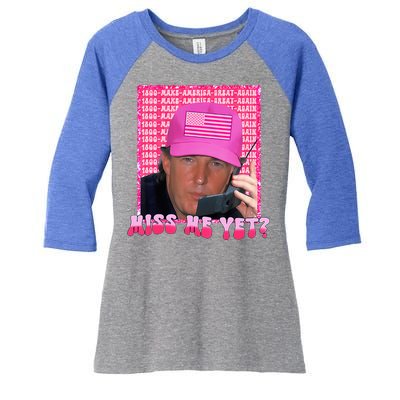 Trump Miss Me Yet Trump 2024 President 2024 Women's Tri-Blend 3/4-Sleeve Raglan Shirt