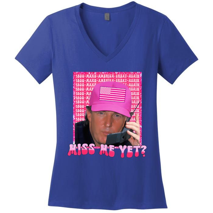 Trump Miss Me Yet Trump 2024 President 2024 Women's V-Neck T-Shirt