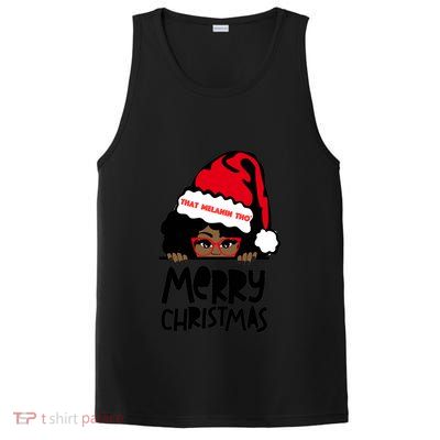 That Melanin Merry Christmas Mrs Claus Black Peeking Santa Cute Gift PosiCharge Competitor Tank