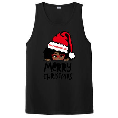 That Melanin Merry Christmas Mrs Claus Black Peeking Santa Cute Gift PosiCharge Competitor Tank