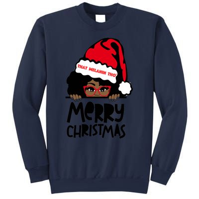 That Melanin Merry Christmas Mrs Claus Black Peeking Santa Cute Gift Sweatshirt