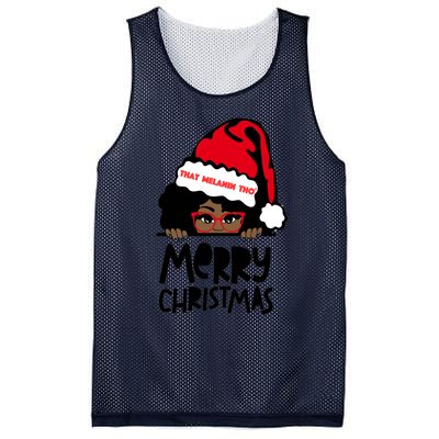 That Melanin Merry Christmas Mrs Claus Black Peeking Santa Cute Gift Mesh Reversible Basketball Jersey Tank