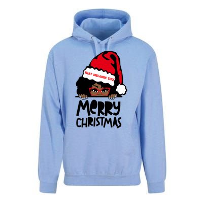 That Melanin Merry Christmas Mrs Claus Black Peeking Santa Cute Gift Unisex Surf Hoodie