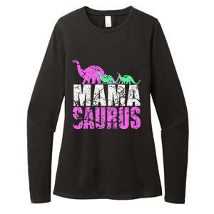 Twin Mom Mama Saurus Dinosaur Mother's Day Gift Womens CVC Long Sleeve Shirt