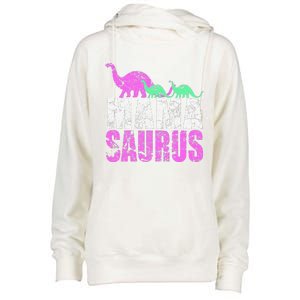 Twin Mom Mama Saurus Dinosaur Mother's Day Gift Womens Funnel Neck Pullover Hood