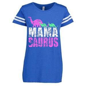 Twin Mom Mama Saurus Dinosaur Mother's Day Gift Enza Ladies Jersey Football T-Shirt