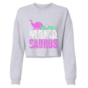 Twin Mom Mama Saurus Dinosaur Mother's Day Gift Cropped Pullover Crew