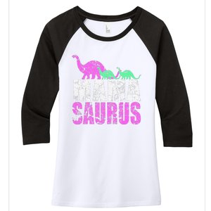 Twin Mom Mama Saurus Dinosaur Mother's Day Gift Women's Tri-Blend 3/4-Sleeve Raglan Shirt