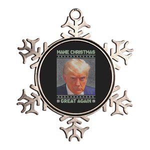 Trump Mugshot Make Christmas Great Again Metallic Star Ornament