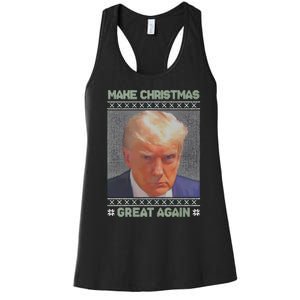 Trump Mugshot Make Christmas Great Again Women's Racerback Tank