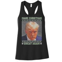 Trump Mugshot Make Christmas Great Again Women's Racerback Tank