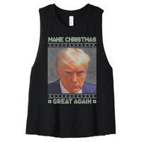 Trump Mugshot Make Christmas Great Again Women's Racerback Cropped Tank