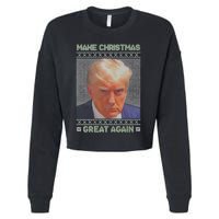 Trump Mugshot Make Christmas Great Again Cropped Pullover Crew