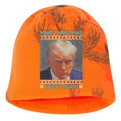 Trump Mugshot Make Christmas Great Again Kati - Camo Knit Beanie