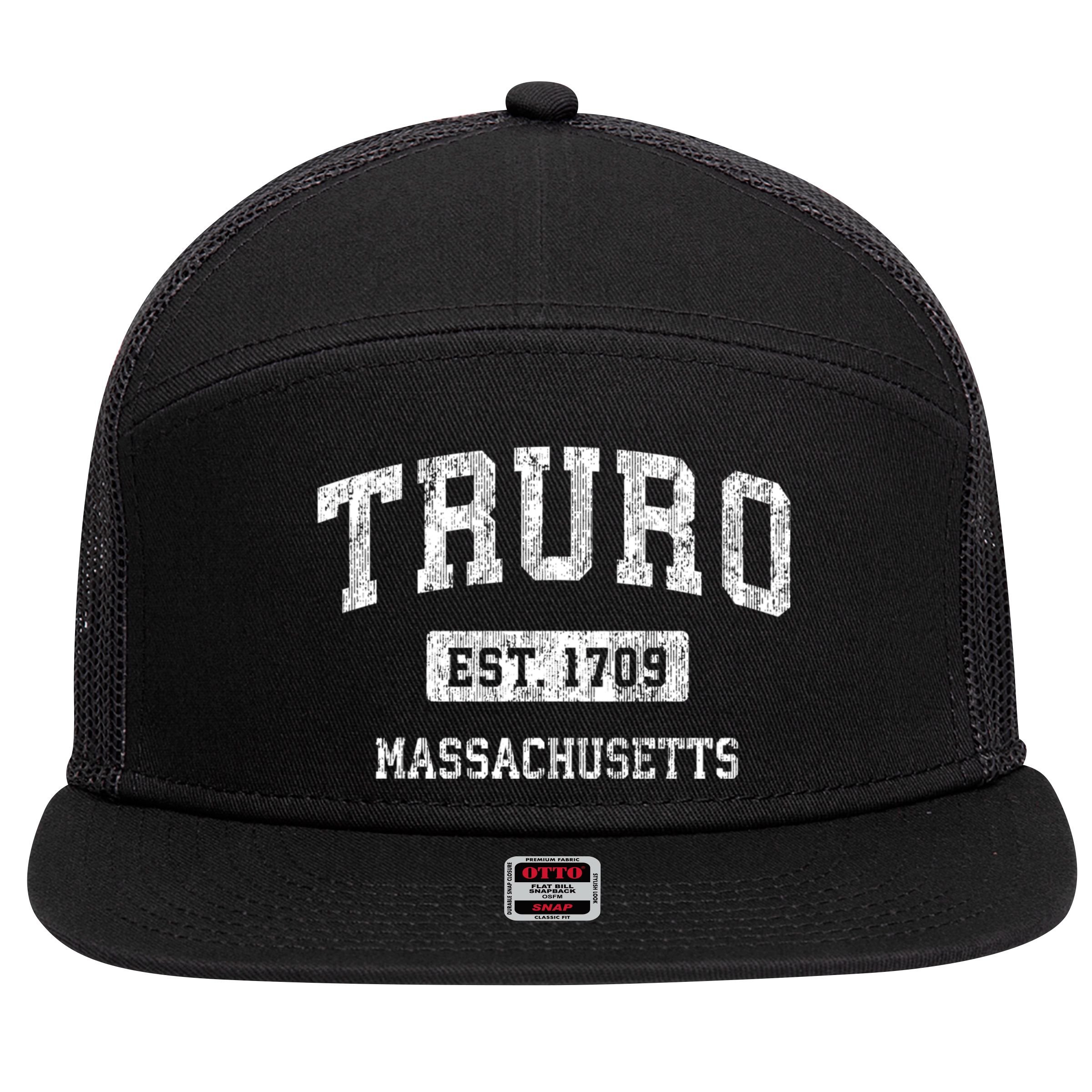 Truro Massachusetts Ma Vintage Sports 7 Panel Mesh Trucker Snapback Hat