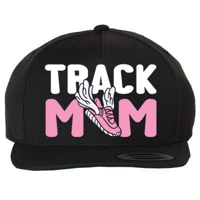 Track Mom Marathon Sprinting Athletics Runner Mother Gift Wool Snapback Cap