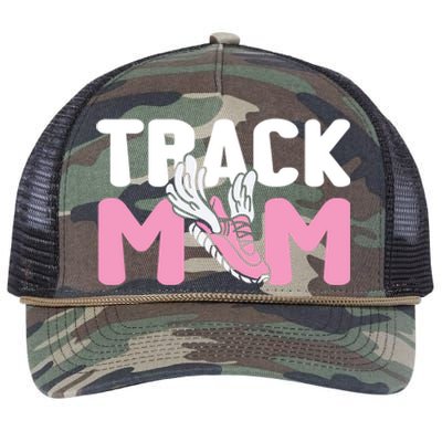 Track Mom Marathon Sprinting Athletics Runner Mother Gift Retro Rope Trucker Hat Cap