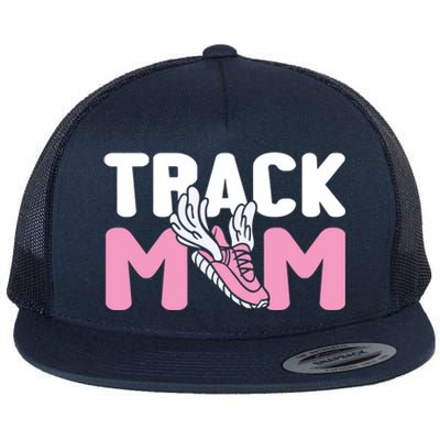 Track Mom Marathon Sprinting Athletics Runner Mother Gift Flat Bill Trucker Hat