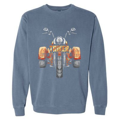 Triker Motortrike Motorcycle Trike Three Wheeler Biker Gift Garment-Dyed Sweatshirt