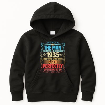 The Man Myth Legend 1935 Aged Perfectly 90th Birthday Kids Hoodie