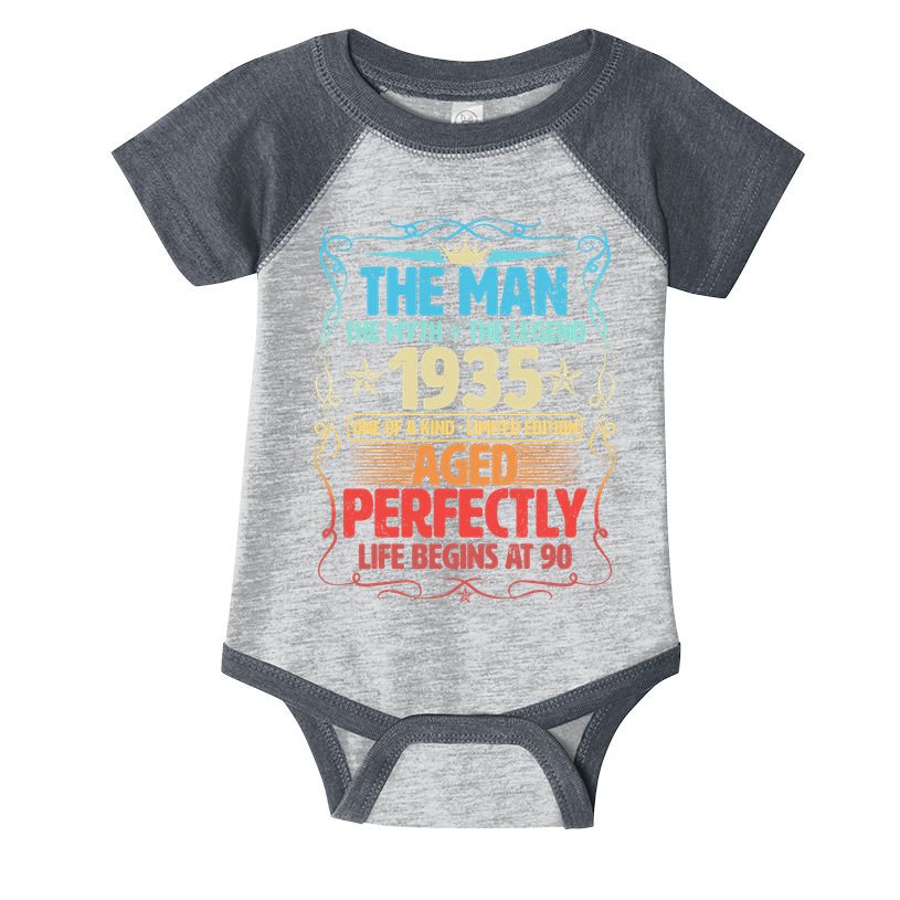 The Man Myth Legend 1935 Aged Perfectly 90th Birthday Infant Baby Jersey Bodysuit