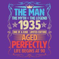 The Man Myth Legend 1935 Aged Perfectly 90th Birthday Cooling Performance Crew T-Shirt