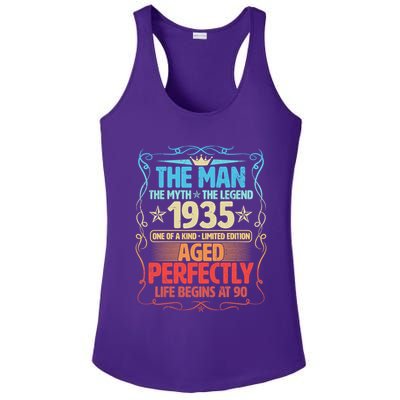 The Man Myth Legend 1935 Aged Perfectly 90th Birthday Ladies PosiCharge Competitor Racerback Tank