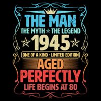 The Man Myth Legend 1945 Aged Perfectly 80th Birthday Backpack