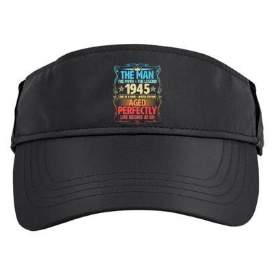 The Man Myth Legend 1945 Aged Perfectly 80th Birthday Adult Drive Performance Visor
