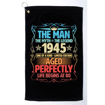 The Man Myth Legend 1945 Aged Perfectly 80th Birthday Golf Towel
