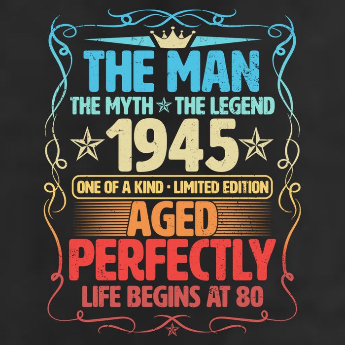 The Man Myth Legend 1945 Aged Perfectly 80th Birthday Golf Towel