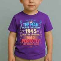 The Man Myth Legend 1945 Aged Perfectly 80th Birthday Toddler T-Shirt