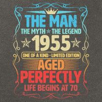 The Man Myth Legend 1955 Aged Perfectly 70th Birthday Cotton Canvas Backpack