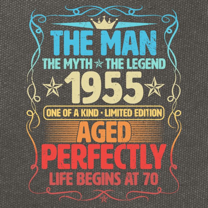 The Man Myth Legend 1955 Aged Perfectly 70th Birthday Cotton Canvas Backpack