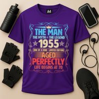 The Man Myth Legend 1955 Aged Perfectly 70th Birthday Performance Shirt