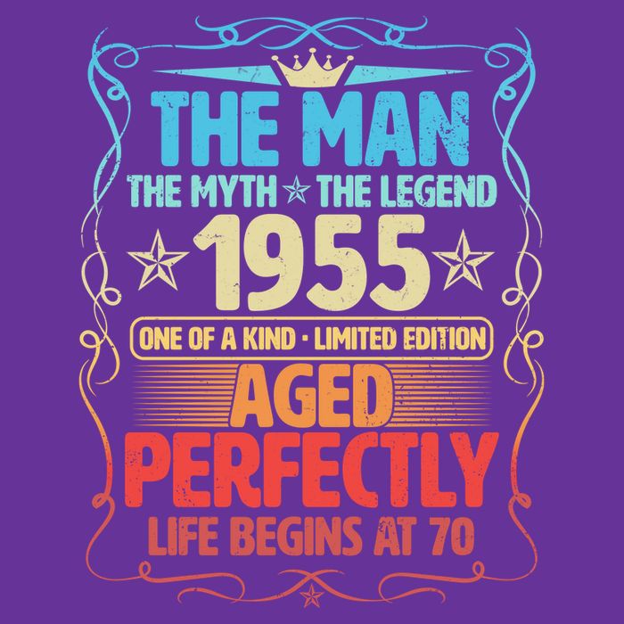 The Man Myth Legend 1955 Aged Perfectly 70th Birthday T-Shirt
