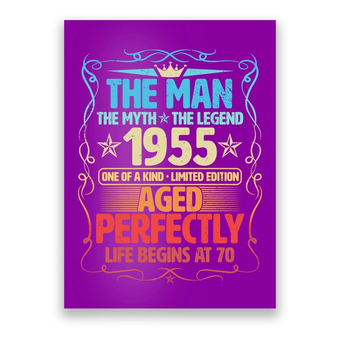 The Man Myth Legend 1955 Aged Perfectly 70th Birthday Poster