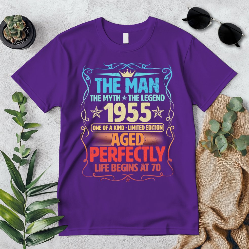 The Man Myth Legend 1955 Aged Perfectly 70th Birthday Premium T-Shirt