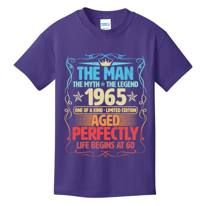 The Man Myth Legend 1965 Aged Perfectly 60th Birthday Kids T-Shirt