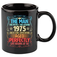 The Man Myth Legend 1975 Aged Perfectly 50th Birthday 11oz C Handle Ceramic Mug