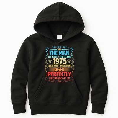 The Man Myth Legend 1975 Aged Perfectly 50th Birthday Kids Hoodie