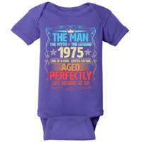 The Man Myth Legend 1975 Aged Perfectly 50th Birthday Baby Bodysuit