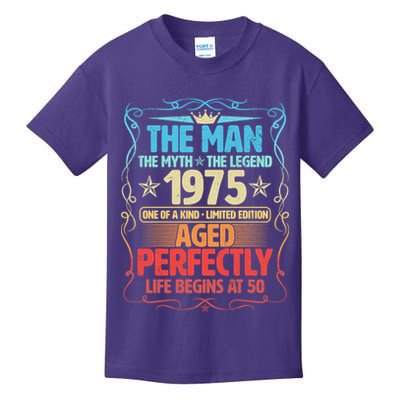 The Man Myth Legend 1975 Aged Perfectly 50th Birthday Kids T-Shirt
