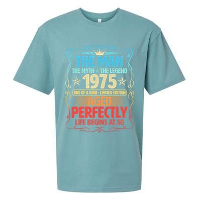 The Man Myth Legend 1975 Aged Perfectly 50th Birthday Sueded Cloud Jersey T-Shirt