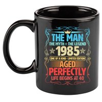 The Man Myth Legend 1985 Aged Perfectly 40th Birthday 11oz C Handle Ceramic Mug